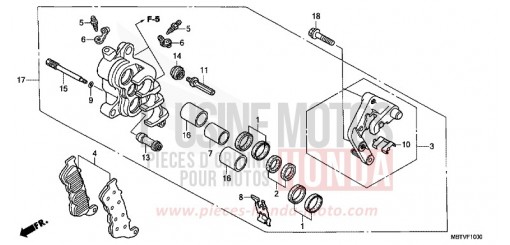ETRIER DE FREIN AVANT (D.) (XL1000V) XL1000VB de 2011